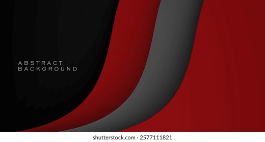 Abstract realistic dark wave color background. Red and black combination design. Eps10 vector