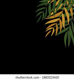 Abstract Realistic Green Palm Leaf Tropical Background. Vector illustration