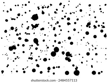 Abstractas tinta realista salpicaduras y manchas Ilustración de elementos de Vector.