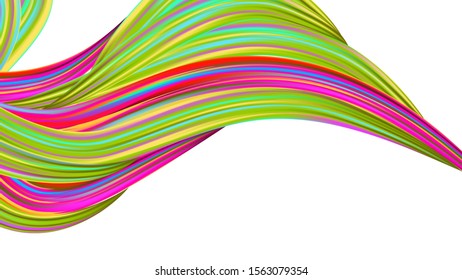 Abstract Realistic Light Template for Cover, Poster, Banner, Greeting Card. Creative Neon Pink, Blue, Violet Background. Minimal Watercolor Layout. Modern Digital Pattern with Rainbow Brush Strokes.