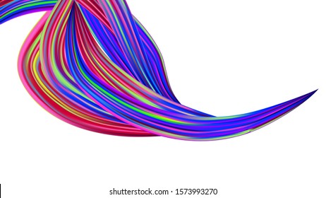 Abstract Realistic Light Template for Cover, Poster, Banner, Greeting Card. Minimal Watercolor Layout. Modern Digital Pattern with Rainbow Brush Strokes. Creative Neon Pink, Blue, Violet Background.