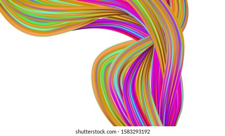 Abstract Realistic Light Template for Cover, Poster, Banner, Greeting Card. Minimal Watercolor Layout. Creative Neon Pink, Blue, Violet Background. Modern Digital Pattern with Rainbow Brush Strokes.