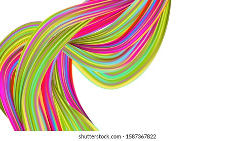 Abstract Realistic Light Template for Cover, Poster, Banner, Greeting Card. Creative Neon Pink, Blue, Violet Background. Minimal Watercolor Layout. Modern Digital Pattern with Rainbow Brush Strokes.