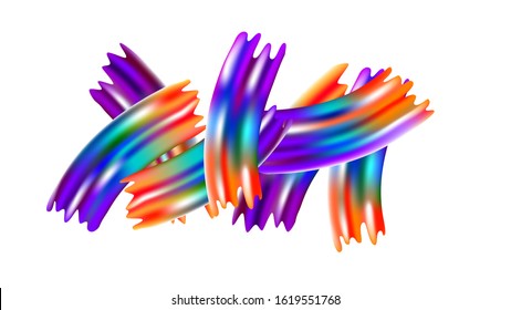 Abstract Realistic Light Template for Cover, Poster, Banner, Greeting Card. Modern Digital Pattern with Rainbow Brush Strokes. Creative Neon Pink, Blue, Violet Background. Minimal Watercolor Layout.