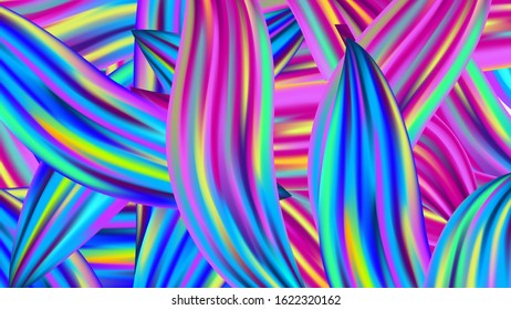 Abstract Realistic Light Template for Cover, Poster, Banner, Greeting Card. Creative Neon Pink, Blue, Violet Background. Minimal Watercolor Layout. Modern Digital Pattern with Rainbow Brush Strokes.