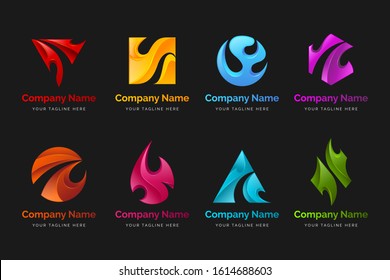 Abstract realistic logo collection for business