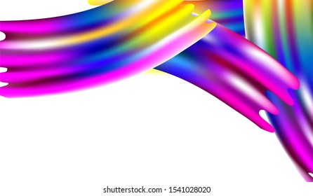 Abstract Realistic Minimal Watercolor Layout. Creative Neon Pink, Blue, Violet Background. Modern Digital Pattern with Rainbow Brush Strokes. Light Template for Cover, Poster, Banner, Greeting Card.