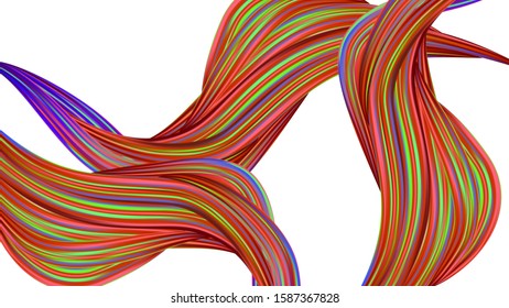 Abstract Realistic Minimal Watercolor Layout. Light Template for Cover, Poster, Banner, Greeting Card. Creative Neon Pink, Blue, Violet Background. Modern Digital Pattern with Rainbow Brush Strokes.