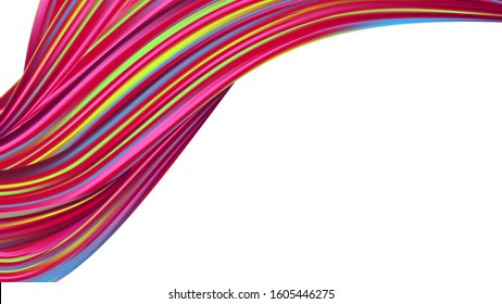 Abstract Realistic Minimal Watercolor Layout. Modern Digital Pattern with Rainbow Brush Strokes. Light Template for Cover, Poster, Banner, Greeting Card. Creative Neon Pink, Blue, Violet Background.