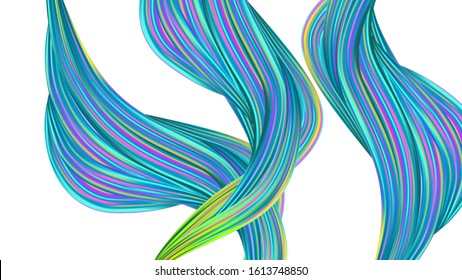 Abstract Realistic Minimal Watercolor Layout. Modern Digital Pattern with Rainbow Brush Strokes. Light Template for Cover, Poster, Banner, Greeting Card. Creative Neon Pink, Blue, Violet Background.