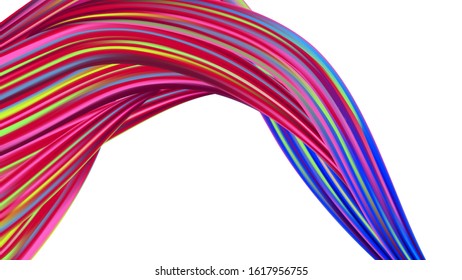 Abstract Realistic Minimal Watercolor Layout. Modern Digital Pattern with Rainbow Brush Strokes. Creative Neon Pink, Blue, Violet Background. Light Template for Cover, Poster, Banner, Greeting Card.