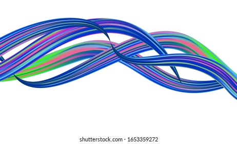 Abstract Realistic Minimal Watercolor Layout. Creative Neon Pink, Blue, Violet Background. Light Template for Cover, Poster, Banner, Greeting Card. Modern Digital Pattern with Rainbow Brush Strokes.