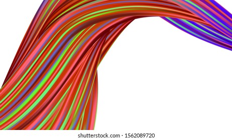Abstract Realistic Modern Digital Pattern with Rainbow Brush Strokes. Minimal Watercolor Layout. Light Template for Cover, Poster, Banner, Greeting Card. Creative Neon Pink, Blue, Violet Background.