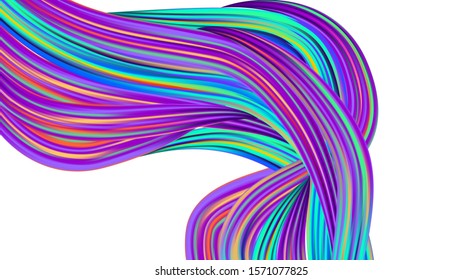 Abstract Realistic Modern Digital Pattern with Rainbow Brush Strokes. Creative Neon Pink, Blue, Violet Background. Minimal Watercolor Layout. Light Template for Cover, Poster, Banner, Greeting Card.