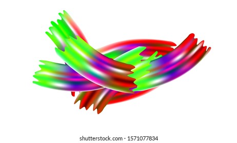 Abstract Realistic Modern Digital Pattern with Rainbow Brush Strokes. Creative Neon Pink, Blue, Violet Background. Light Template for Cover, Poster, Banner, Greeting Card. Minimal Watercolor Layout.