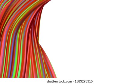 Abstract Realistic Modern Digital Pattern with Rainbow Brush Strokes. Creative Neon Pink, Blue, Violet Background. Light Template for Cover, Poster, Banner, Greeting Card. Minimal Watercolor Layout.