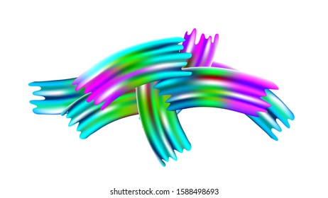 Abstract Realistic Modern Digital Pattern with Rainbow Brush Strokes. Creative Neon Pink, Blue, Violet Background. Minimal Watercolor Layout. Light Template for Cover, Poster, Banner, Greeting Card.