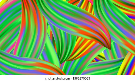 Abstract Realistic Modern Digital Pattern with Rainbow Brush Strokes. Minimal Watercolor Layout. Light Template for Cover, Poster, Banner, Greeting Card. Creative Neon Pink, Blue, Violet Background.
