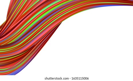 Abstract Realistic Modern Digital Pattern with Rainbow Brush Strokes. Creative Neon Pink, Blue, Violet Background. Light Template for Cover, Poster, Banner, Greeting Card. Minimal Watercolor Layout.