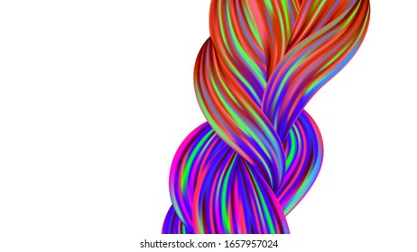 Abstract Realistic Modern Digital Pattern with Rainbow Brush Strokes. Creative Neon Pink, Blue, Violet Background. Light Template for Cover, Poster, Banner, Greeting Card. Minimal Watercolor Layout.