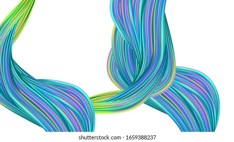  Abstraktes, realistisches, modernes Digitalmuster mit Regenbogen-Pinselstrichen. Minimales Aquarelllayout. Lichtvorlage für Deckblatt, Poster, Banner, Grußkarte. Kreative Neonfarben, Blau, violetter Hintergrund.