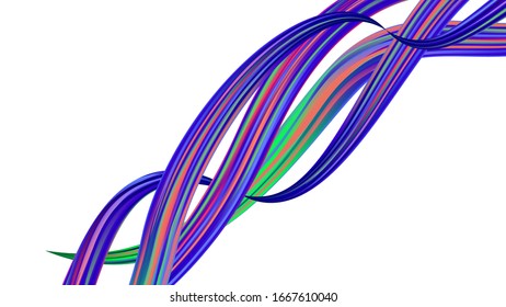 Abstract Realistic Modern Digital Pattern with Rainbow Brush Strokes. Minimal Watercolor Layout. Creative Neon Pink, Blue, Violet Background. Light Template for Cover, Poster, Banner, Greeting Card.