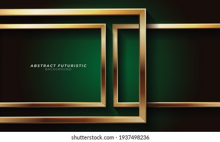 Abstract Realistic modern golden frame Free Vector Background. futuristic background, Abstract art wallpaper. Vector illustration