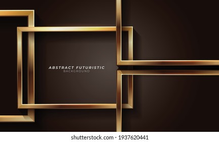 Abstract Realistic modern golden frame Free Vector Background. futuristic background, Abstract art wallpaper. Vector illustration