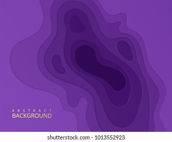 Abstract realistic paper cut design with wavy layers, Paper cut background. Cover for your design. Vector illustration