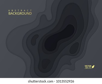Abstract realistic paper cut design with wavy layers, Paper cut background. Cover for your design. Vector illustration