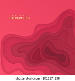 Abstract realistic paper cut design with wavy layered, Paper cut background. Cover for your cards. Vector epsillustration