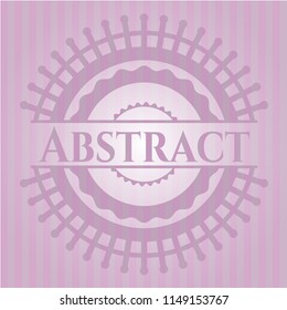 Abstract realistic pink emblem