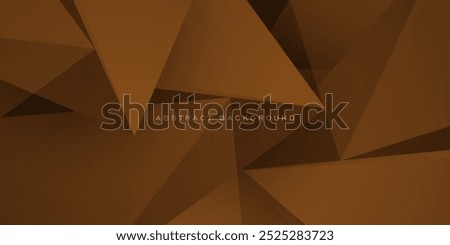 Abstract realistic prism brown triangle overlap background with shadow papercut pattern. Brown 3D background design. Eps10 vector