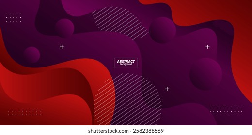 Abstract and realistic red and purple wave background. Fluid pattern design. Vector Eps10