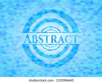 Abstract realistic sky blue mosaic emblem