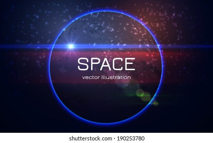 Abstract Realistic Space Sunset Background. Vector illustration