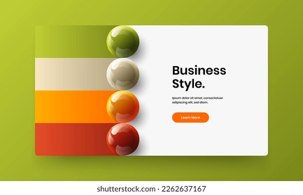 Abstract realistic spheres corporate identity layout. Clean poster design vector concept.