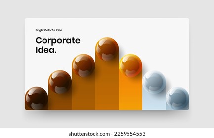 Abstract realistic spheres postcard template. Premium banner vector design concept.