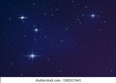 Abstract realistic starry night sky vector background. Deep interstellar space full of stars
