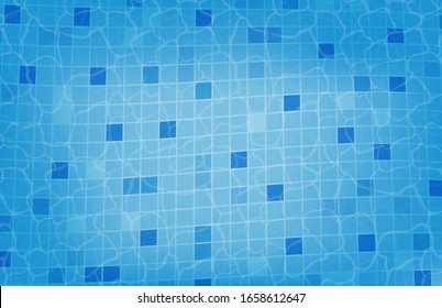 Abstract realistic swimming pool from top view. Design for summer background, wallpaper, banner, advertising display.