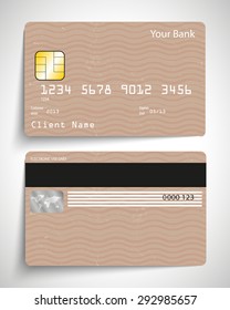 Abstract realistic vector credit card. Pink vintage design.