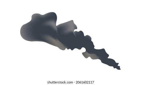 Abstract realistic vector illustration of Smoke isolated on white background. Smog in city concept. Problem of air quality. Pollution. Environmental conservation. Climate change. Unclear atmosphere.