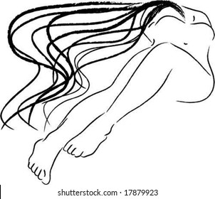 abstract reclining female shape