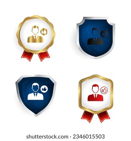 Resumen de recomendaciones Badge y Colección de etiquetas, se pueden usar para diseños de negocios, diseños de presentaciones o cualquier diseño adecuado.