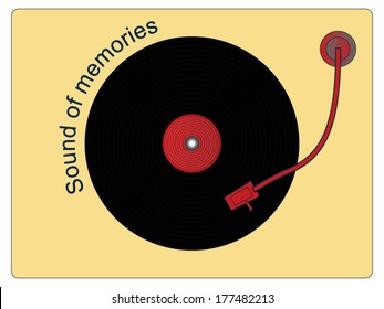 Abstract record player in retro style