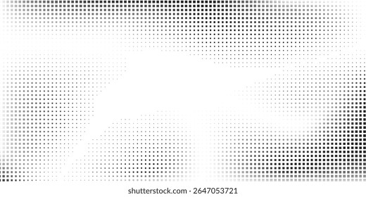 Abstract rectangkle mesh halftone gradient texture. Vanishing polka dot simple abstract