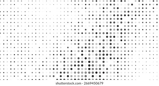 Textura de gradiente de semitono de malla rectangular Abstractas. Vanishing polka dot arte de diseño de arte simple