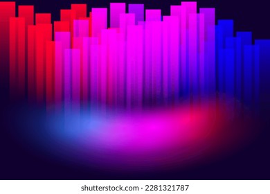 Abstract rectangle background with colorful flare, dark template, vector illustration.