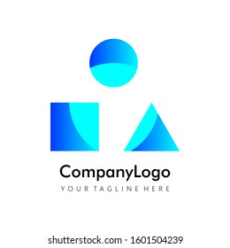 abstract Rectangle circle triangle creative logo concept.