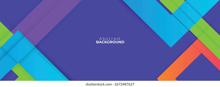 Abstract rectangle colorful banner background. Color gradient abstract background with dynamic wave line effect.